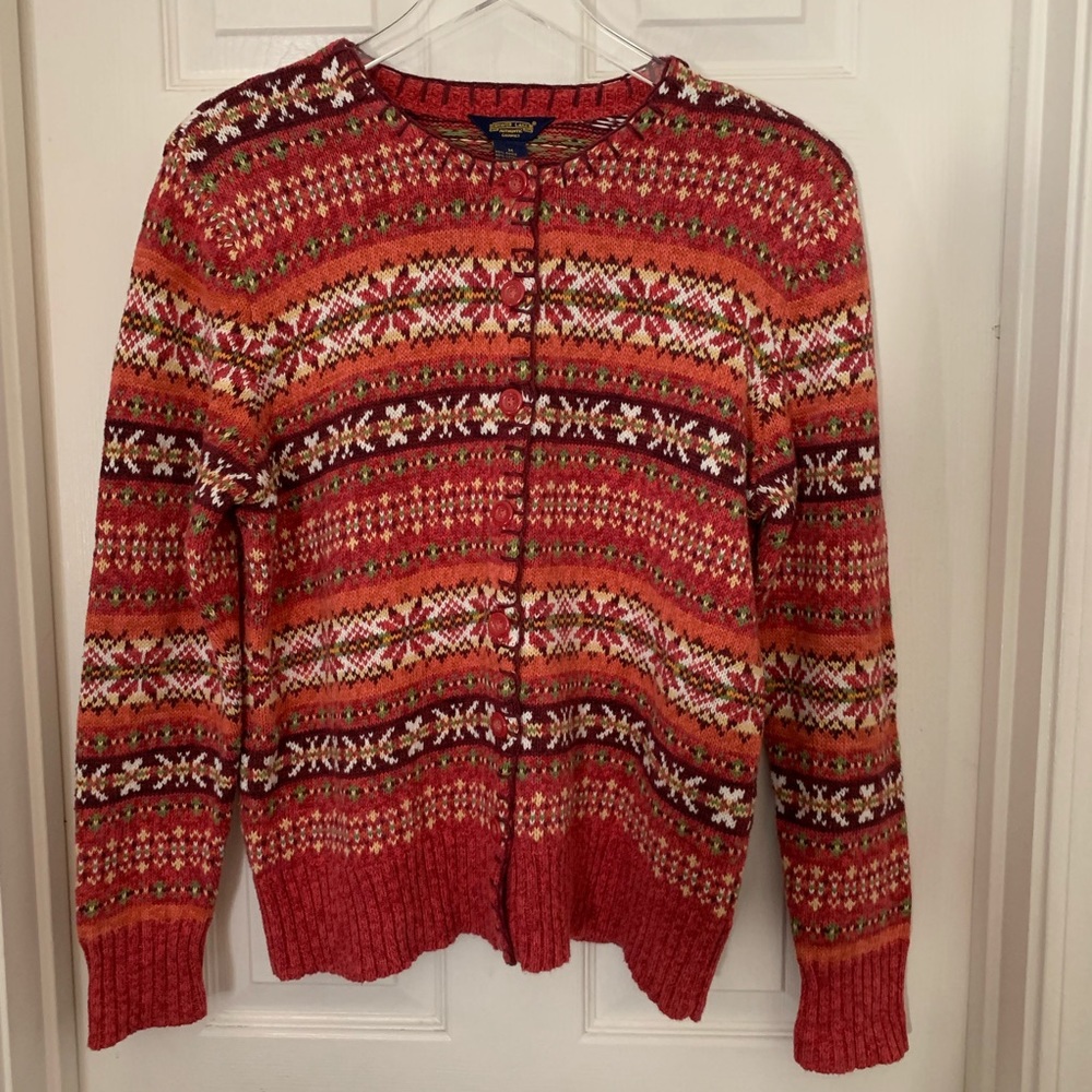 Vintage Fair Isle Cardigan, Fall colors